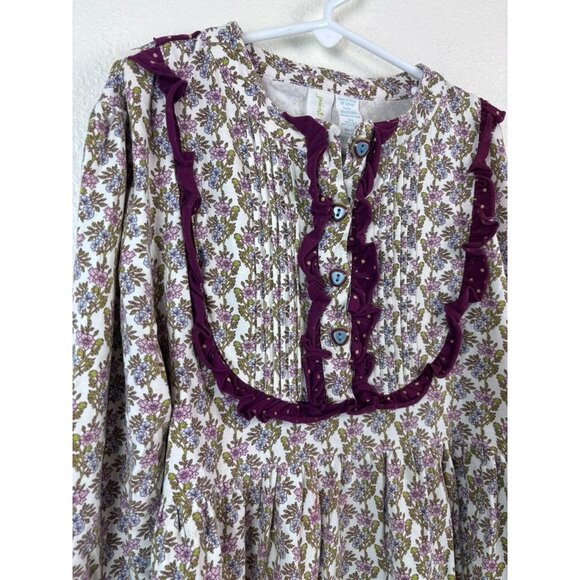 Matilda Jane paint by number girls 14 purple floral long sleeve tunic top - Picture 2 of 6